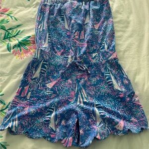 Lilly Pulitzer Blue and Pink Sailboat Romper